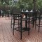 Flash Furniture Patio Bar Stool with Gray Wash Slats and Armrests XU-DG-HW6036B-ARM-GY-GG - alternate 1